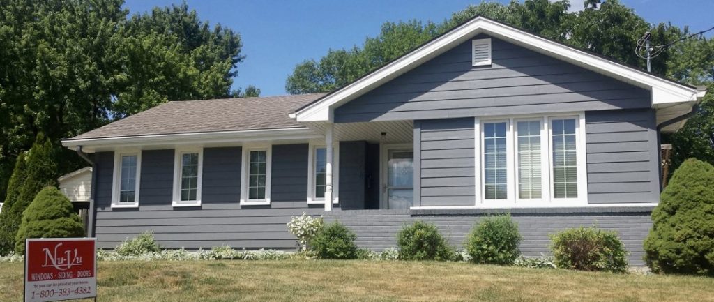 grey house with James Hardie siding