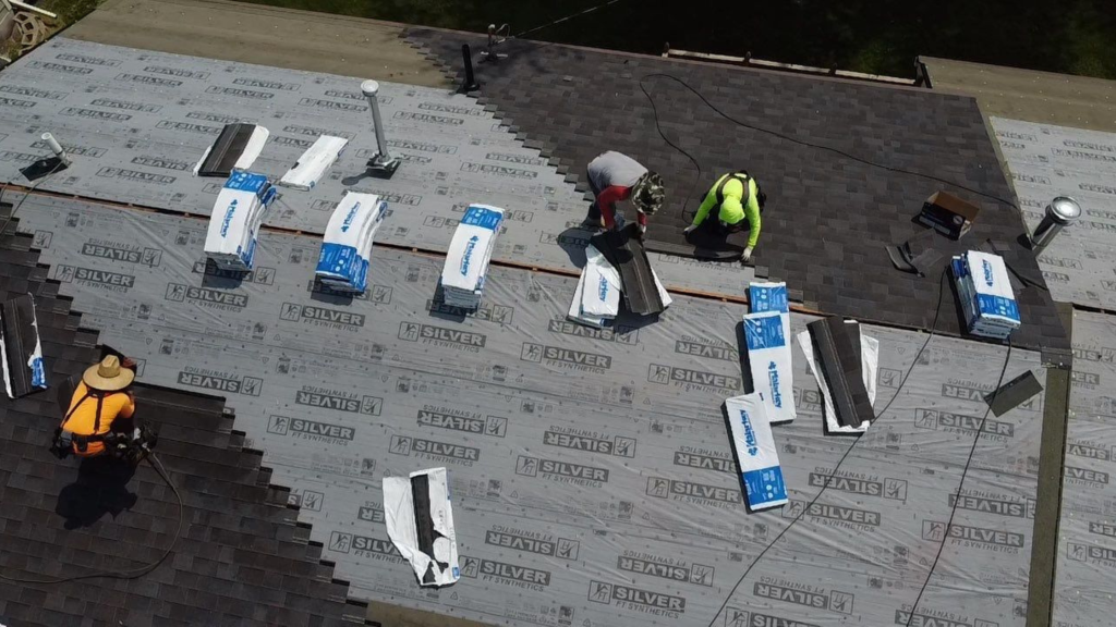 Roof being worked on with Malarkey Roofing Products